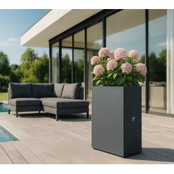 Herstera Garden Cube Divider XL | hoher Pflanzkübel rechteckig | 100x40x115 cm - Anthrazit