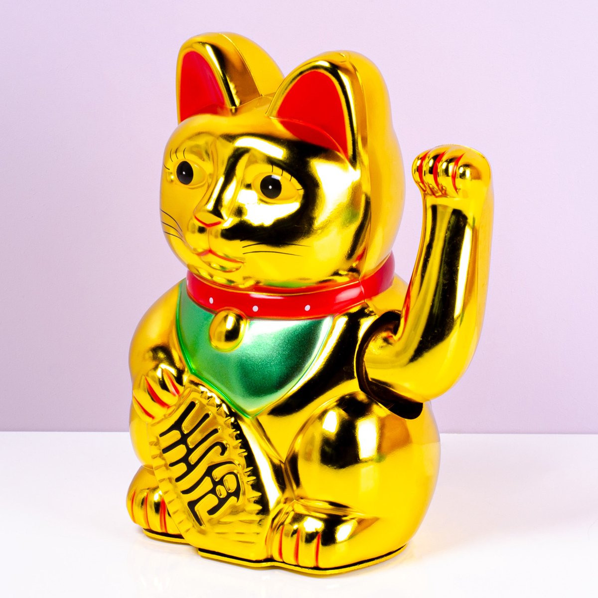 Out of the Blue OOTB Zwaaiende Lucky Cat voor volwassenen - Goud - Tafeldecoratie