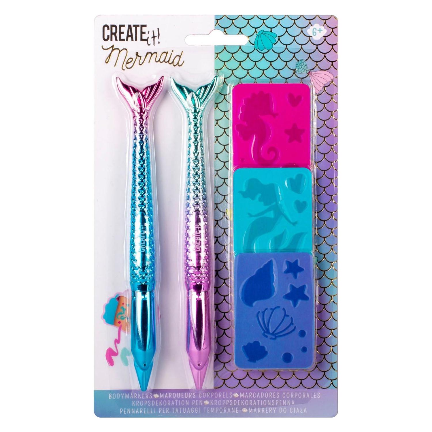 Canenco Create It! Mermaid Bodymarker mit 3 Schablonen, 3 Stück. (84605)