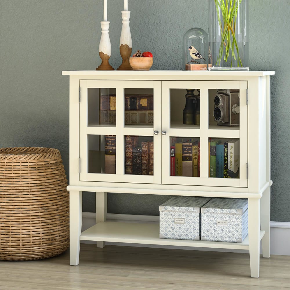 Dorel Home Vitrine avec 2 portes en mélaminé blanc Blanc 40x78x80cm