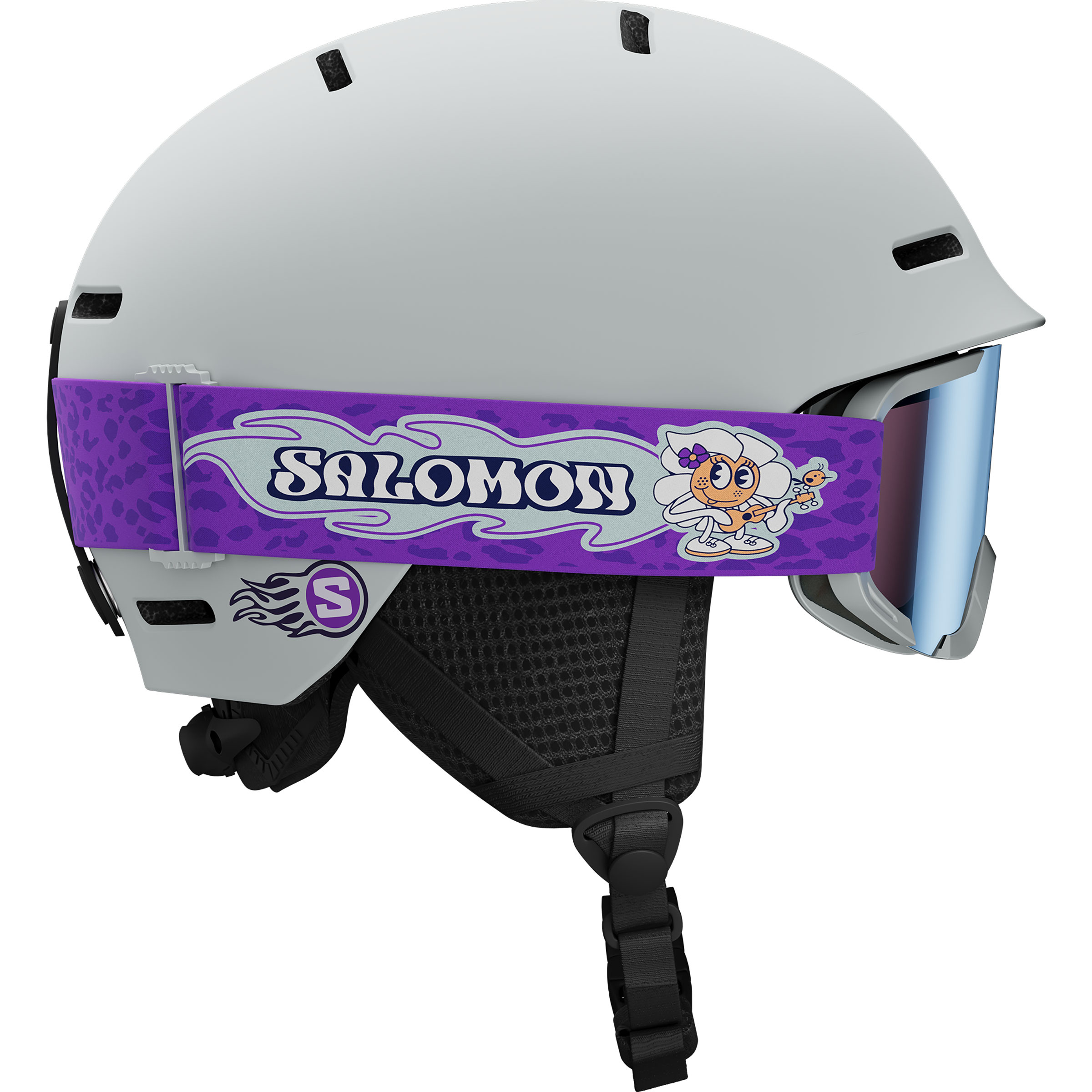 Salomon Player Combo Skihelm Kinder Skihelme grau Größe S | 49-53CM Freeride | Skifahren