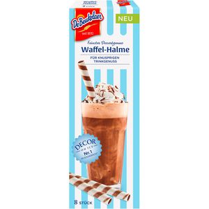 De-Beukelaer Eiswaffeln feinster Dessertgenuss Waffel-Halme, mit Kakaoglasur, 53 g, 8 Stück