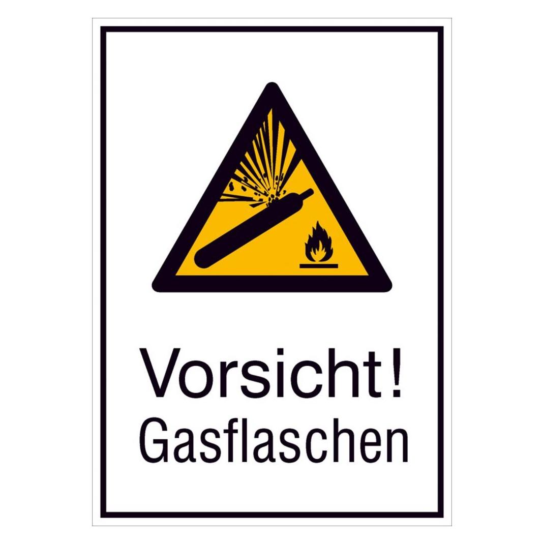 Wolk Warn-Kombischild Vorsicht! Gasflasche Folie selbstklebend B x H 131 (21.A8015)