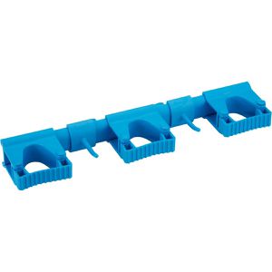 Vikan Gerätehalter Hygienisches Hi-Flex-Wandhalterungssystem, 42cm Wandleiste für Reinigungsgeräte, blau