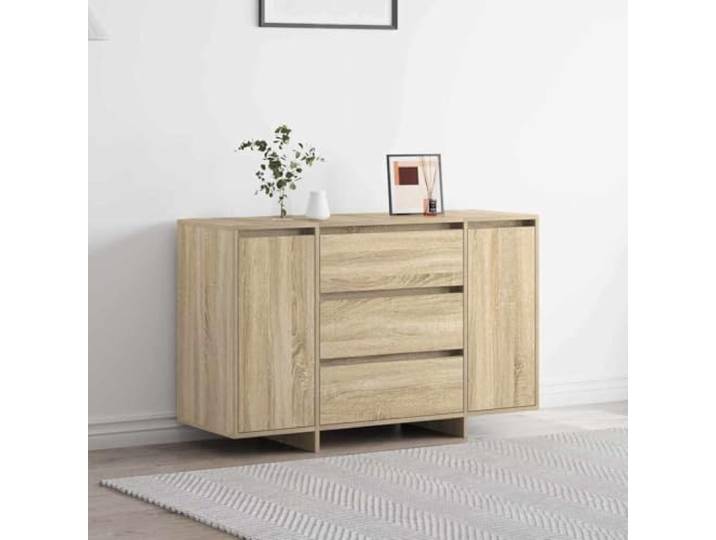 HEFZGDB Weißes Sideboard aus Holzwerkstoff mit Stauraum, zeitgenössisches Sideboard mit Regalen und Schubladen, modernes mit Schubladen für Wohnzimmer, modernes Stauraummöbel