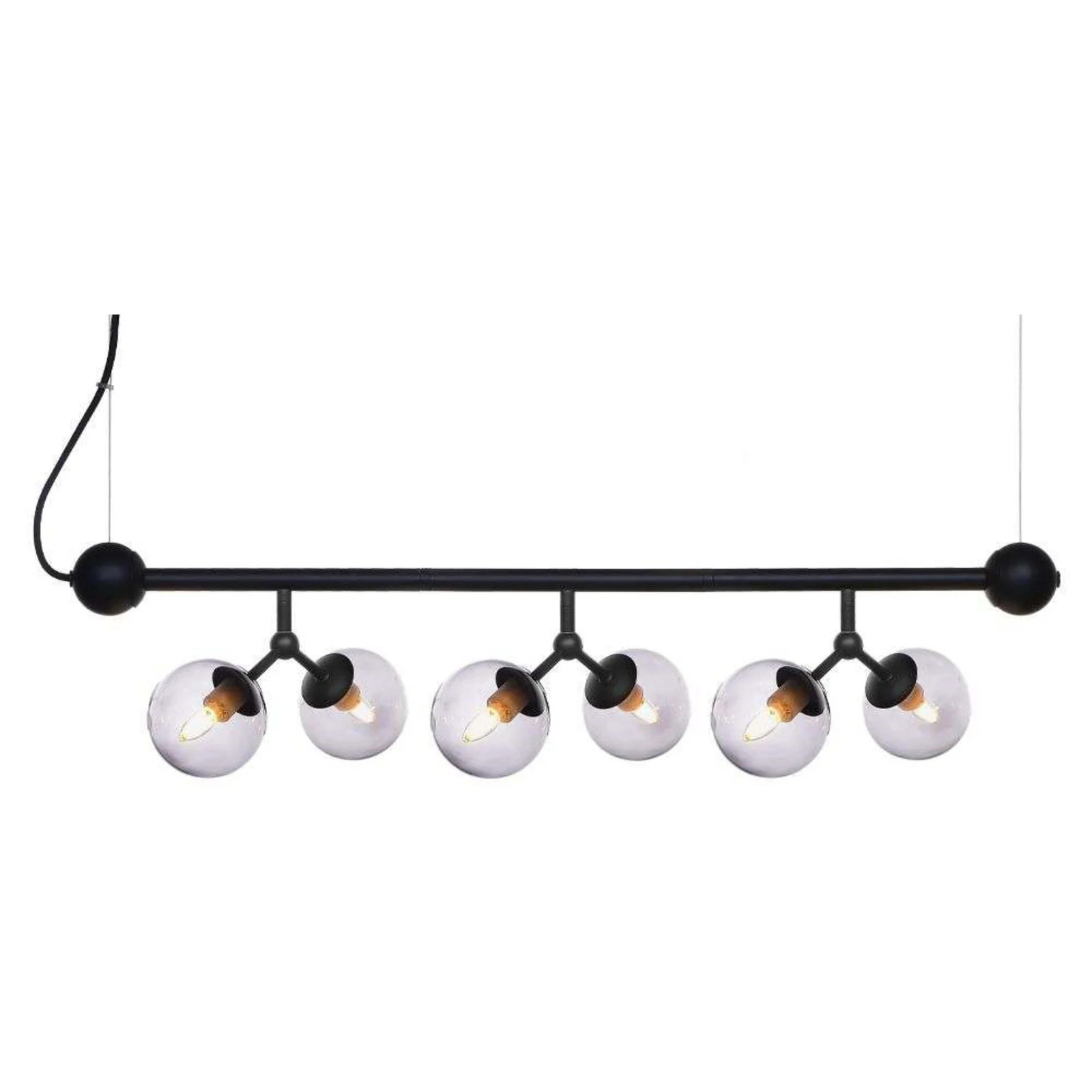 Halo Design Atom 6 Mini hanglamp rookgrijs voor de eetkamer