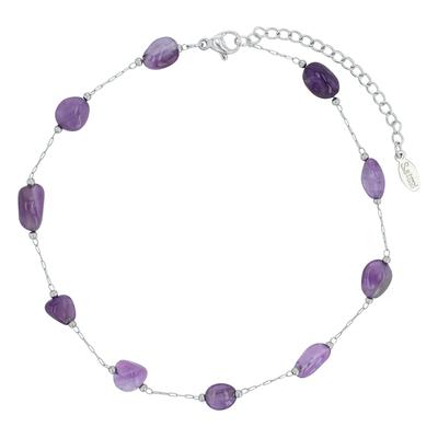 Kettenanhänger ADELIA´S "Anhänger aus Edelstahl mit Perle", lila (silber), Schmuckanhänger, Damen, Edelstahl, Kettenanhänger, Ideal zum Verschenken – schlicht und stilvoll