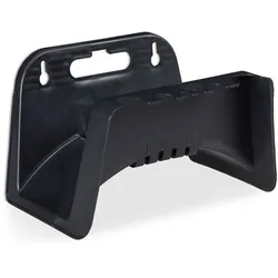 Relaxdays 4 x Schlauchhalter Wand Schwarz