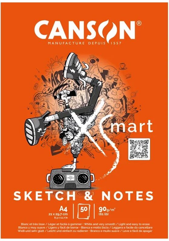 Bloc Canson XSmart 50 Feuilles A4 90 g Sketch&Notes