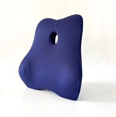 Inspire Essentials Ergonomic Memory Foam Lumbar Support Pillow For Office Chair Car Seat And Back Support blue