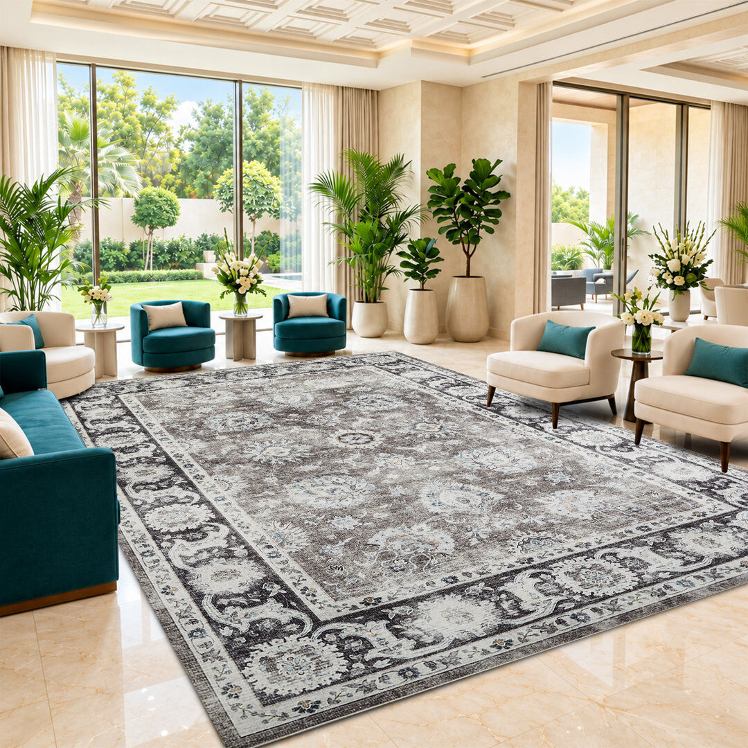 East Urban Home Rectangle Vintage Look Shaggy Indoor / Outdoor Washable Area Rug HARMONY Rectangle 120 x 170 cm