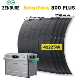 Balkonkraftwerk Flexibel Komplettset 450Wp mit Speicher 1,92 kWh und Zendure SolarFlow 800 Plus - Flexible Solarmodule 900W