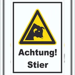 HB-Druck Achtung Stier A1 (594x841mm) Schild