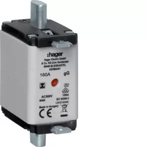 Hager LNH0160MK NH-zekering NH00 gG 500 V 160A met Iso-greep
