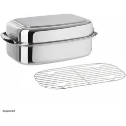 Kelomat Bräter eck. m.D 36x24,5x15,5cm, Pfanne + Kochtopf, Silber