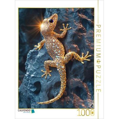 CALVENDO Puzzle Lebendige Juwelen der Natur - Goldene Echse | 1000 Teile Lege-Größe 64x48cm Foto-Puzzle für glückliche Stunden