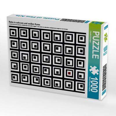 CALVENDO Puzzle Retro in schwarz und weißen Karos | 1000 Teile Lege-Größe 64x48cm Foto-Puzzle für glückliche Stunden