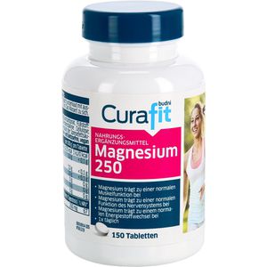 Curafit Magnesium 150 Tabletten, Magnesiumoxid und Magnesiumcarbonat, 250 mg