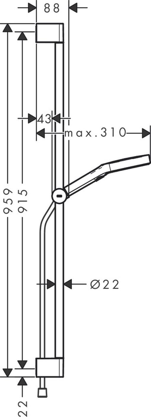 Hansgrohe Doucheset Rainfinity 130 Unica S met Puro 90cm en push-toets, Chroom