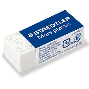 Staedtler Radiergummi 526 53, Mars plastic, für Blei- und Buntstifte, aus Kunststoff