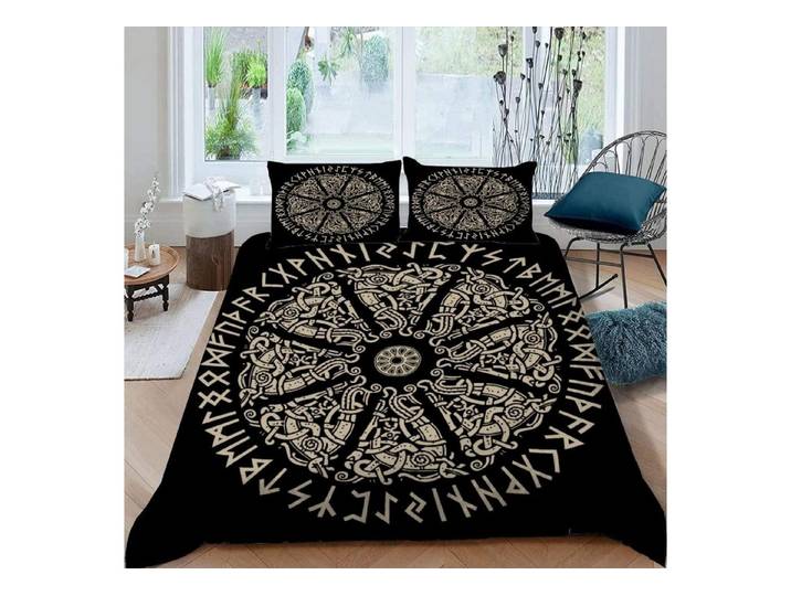 LuxusKollektion Jugendbettwäsche Bettwäsche 155x220 3tlg Wikinger 3D Mikrofaser