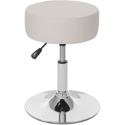 Hocker MCW-C22, Sitzhocker Schminkhocker, höhenverstellbar Ø 35cm ~ Kunstleder, creme