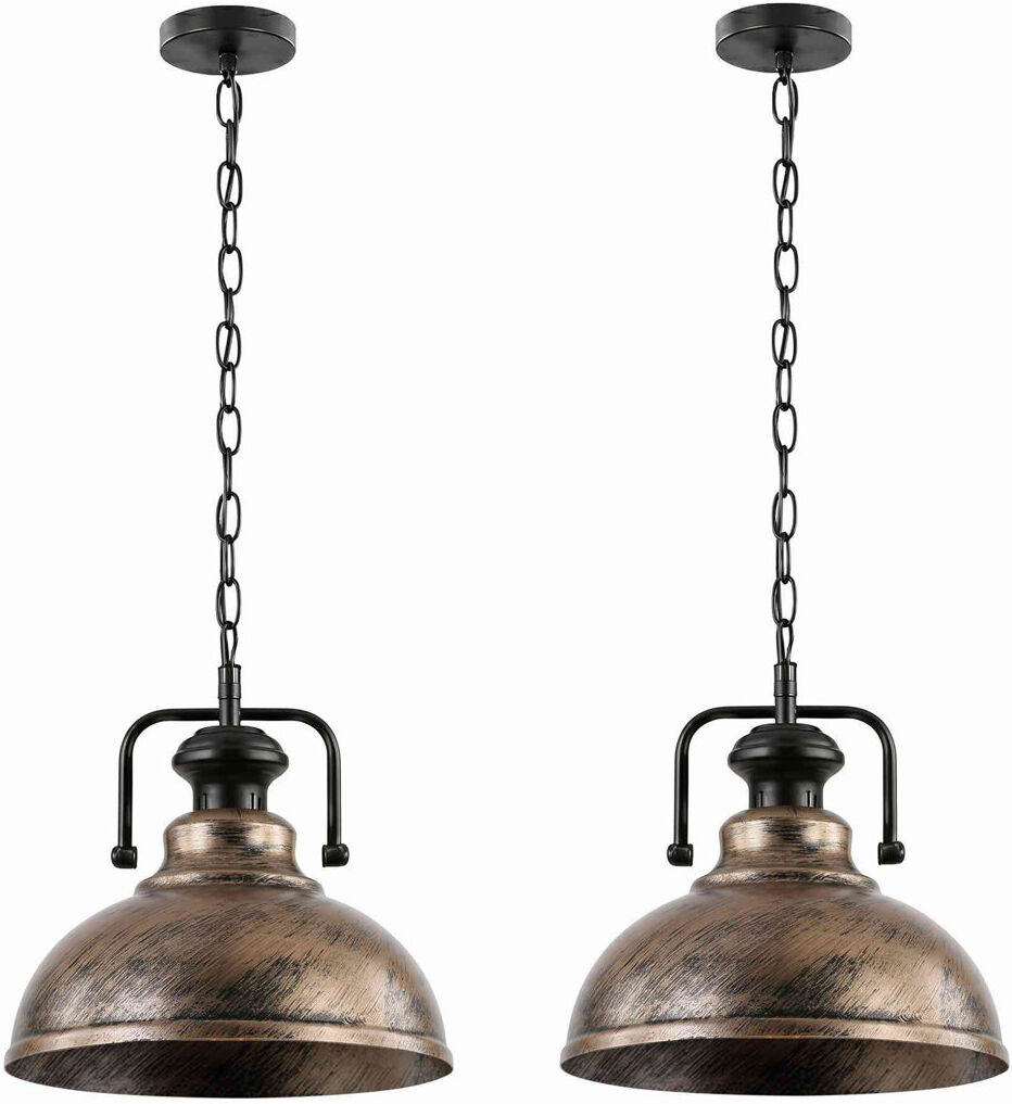 Rio 1 - Light Dome Pendant Brushed Copper 17cm H X 29cm W X 29cm D
