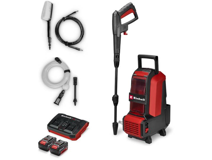 Akku-Hochdruckreiniger EINHELL HYPRESSO 36/105 (2x4,0 Ah) , rot, schwarz, B:23cm H:44,5cm L:31cm, Kunststoff, Hochdruckreiniger, Akku-Hochdruckreiniger, inkl. Akku und Ladegerät