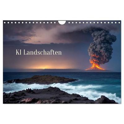 KI Landschaften (Wandkalender 2027 DIN A4 quer), CALVENDO Monatskalender