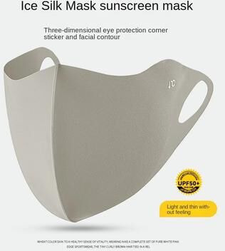 USA Free Shipping Shop Cooling Ice Silk UV Face Mask For Women Breathable Sun Protection Face Cover light Gary
