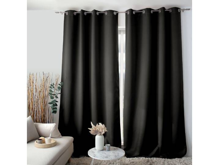 Rideau anti-feu flamme M1 occultant noir 140x260cm