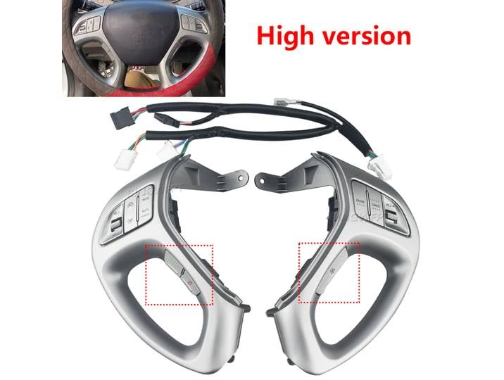 Nouveau pour Hyundai Tucson IX35 2010 2011 2012 2013 2014 Boutons de commande Bluetooth pour volant de voiture avec câbles Gris clair