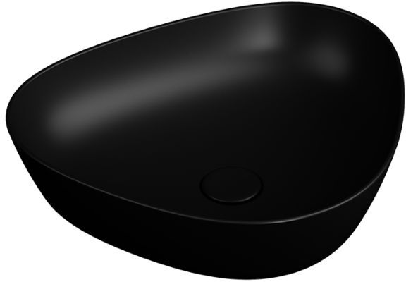 VitrA Plural Aufsatzschale 7812B483-0016 47 x 40 x 13 cm, schwarz matt, asymmetrisch, ohne Überlauf/Hahnloch