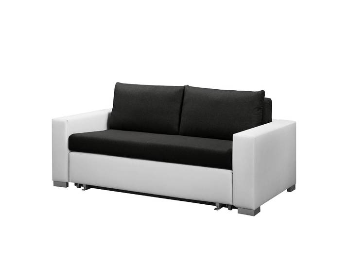 home24 Slaapbank Basic wit/zwart/wit kunstleer Koda/stof Doran 193cm met slaapfunctie modern