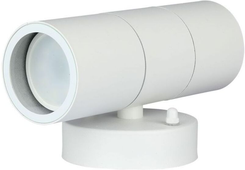 V-Tac Vt-7662 Portalampada Wall Light Da Muro Acciaio Inossidabile Rotondo Alluminio Bianco 2xgu10 Ip44 – Sku 7570