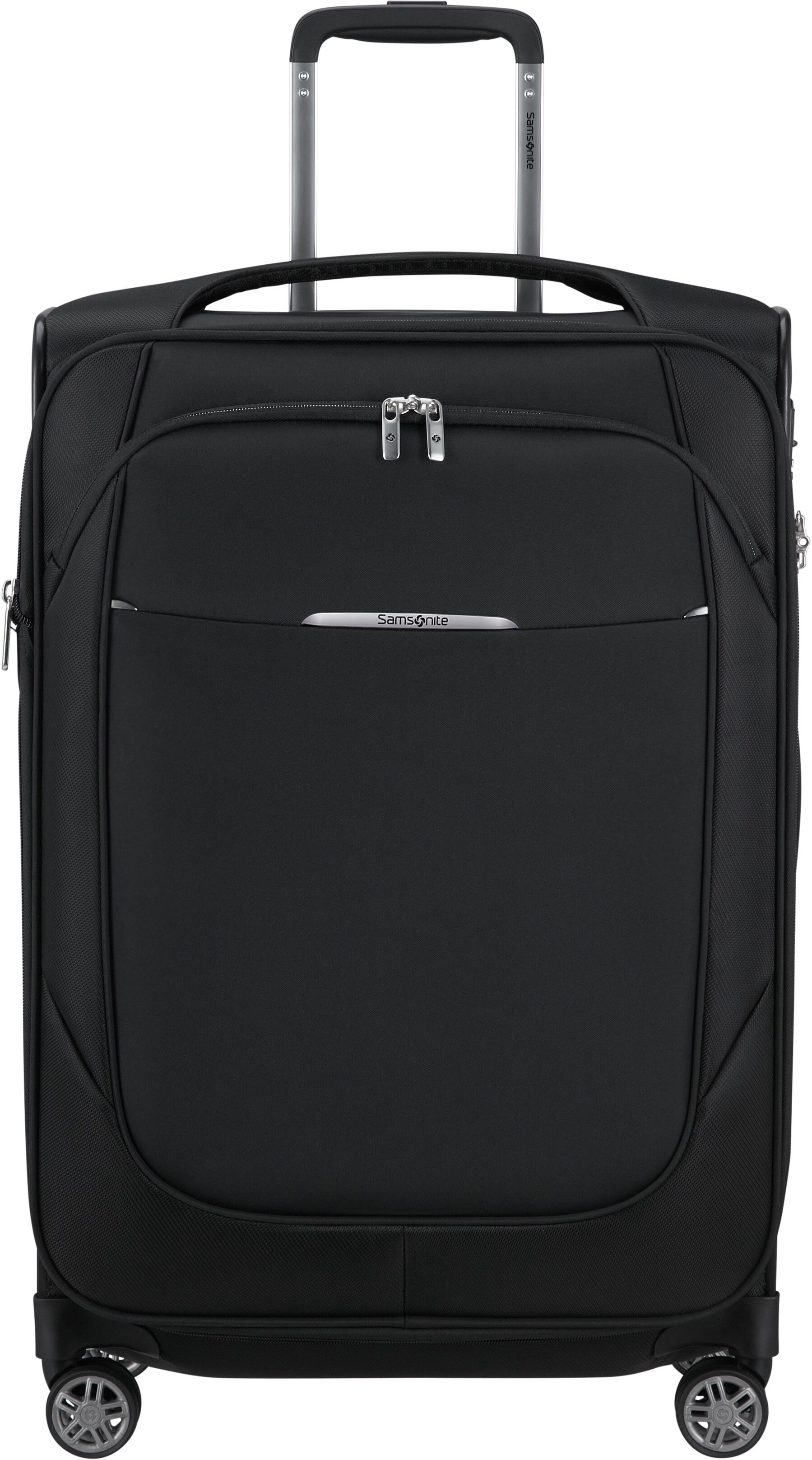 Weichgepäck-Trolley SAMSONITE "RE-LITE, verschiedene Größen und Farben", Gr. B/H/T: 44cm x 67cm x 30cm 79 l, schwarz, Polyester, Koffer Weichgepäck-Trolley, Unisex Koffer, arretierbares, versenkbares Druckknopf-Trolleysystem
