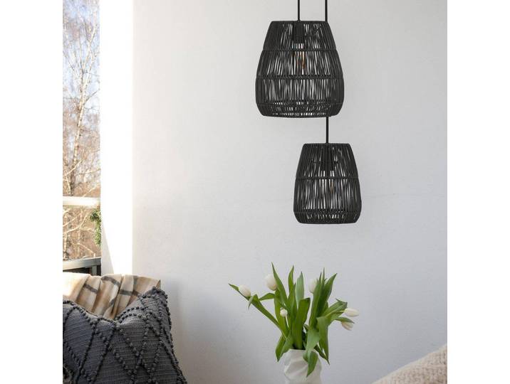 PR Home Saigon Außenhängelampe schwarz Ø18cm Kabel 2,5m Saigon, dimmbar, schwarz, Kunststoff