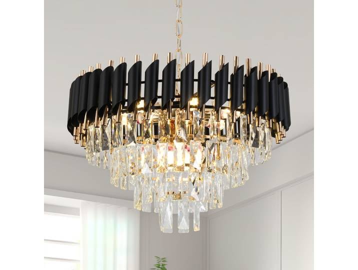 Lustre en cristal noir de luxe, lampes suspendues modernes pour plafond, salon, salle à manger, éclairage décoratif, design de lustre