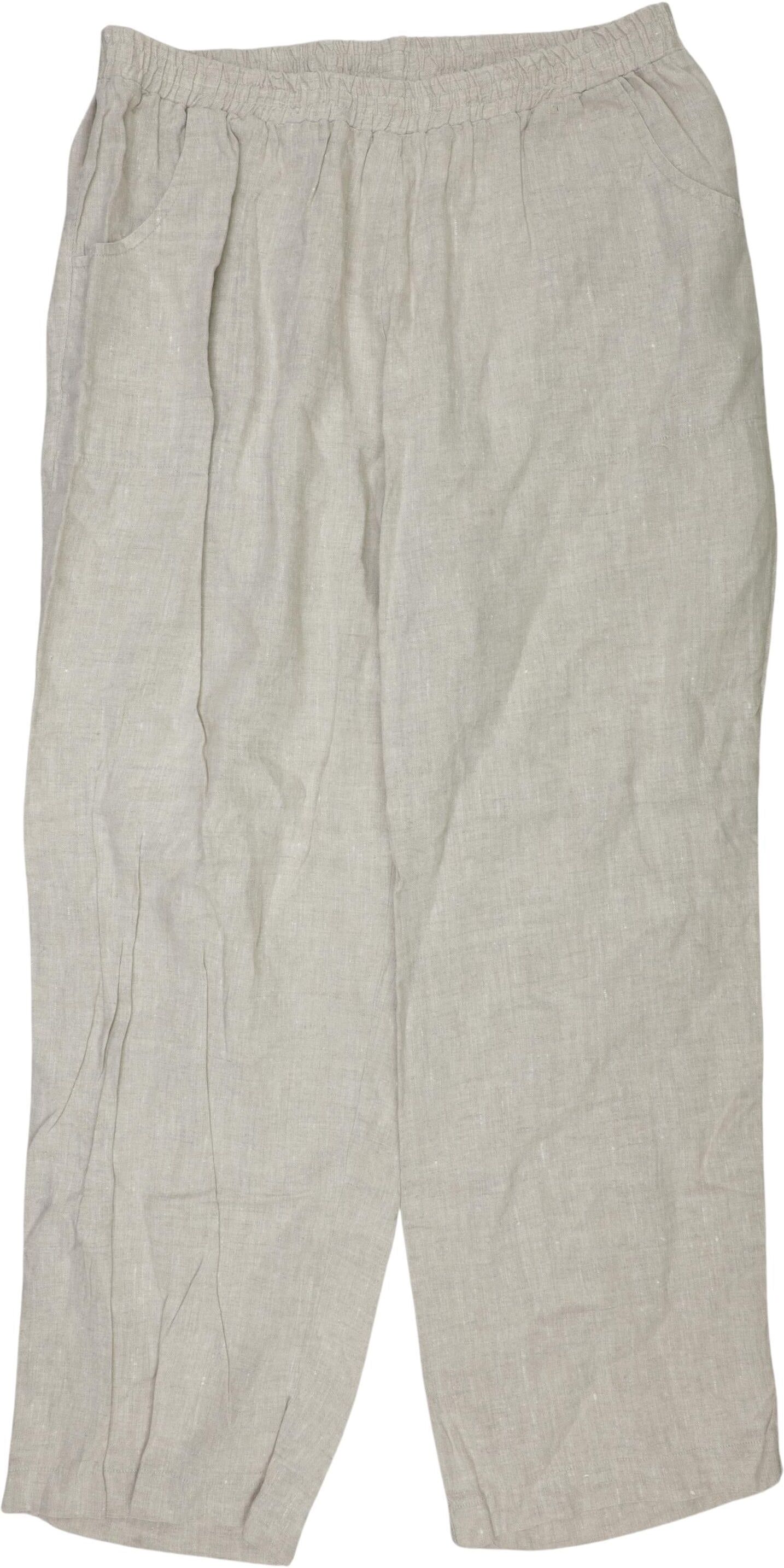 Ulla Popken Damen Stoffhose, Beige, Gr. W34, Leinen - Second Hand