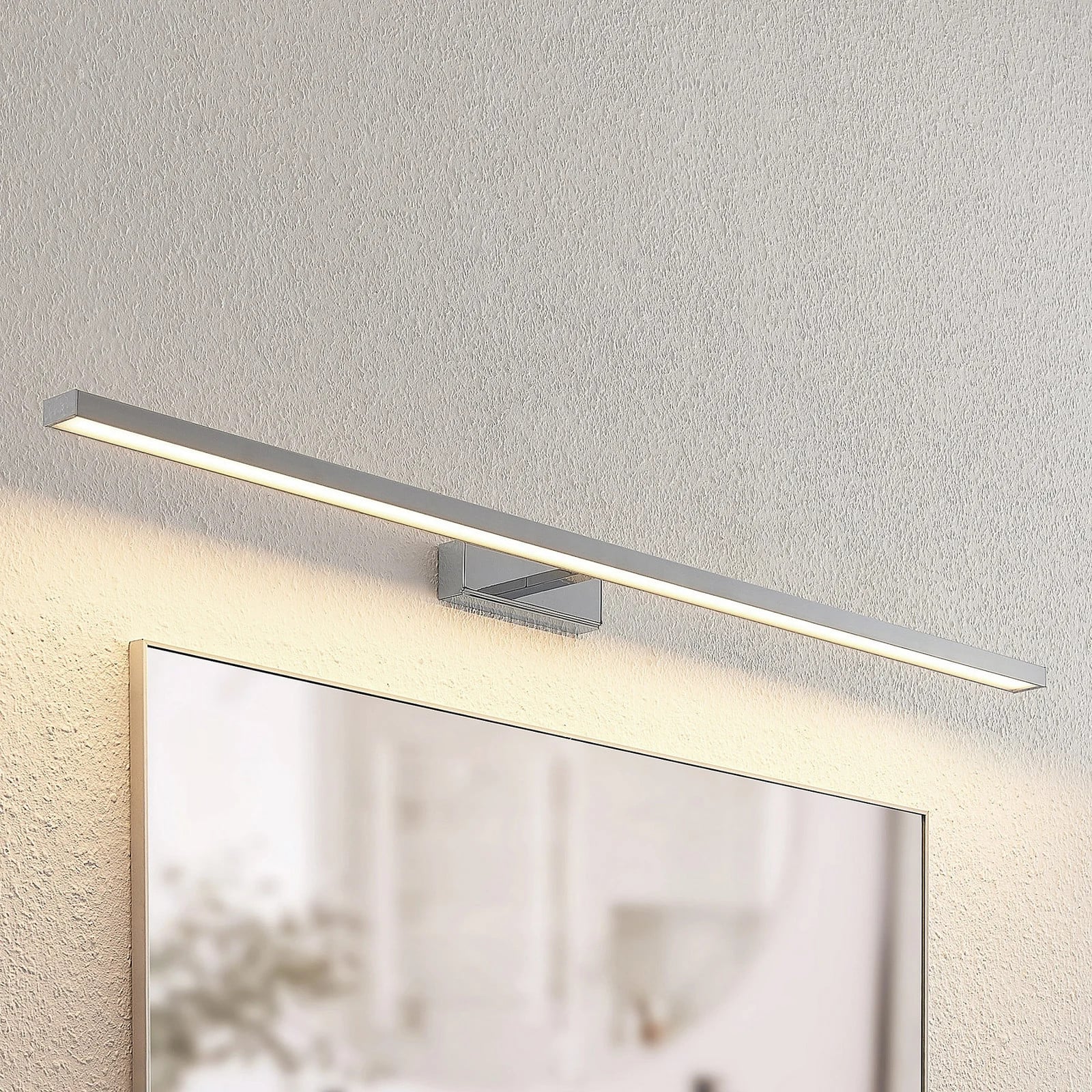 Lindby Jukka LED Wandlamp - Wit/Chroom - Modern Aluminium - Badkamer