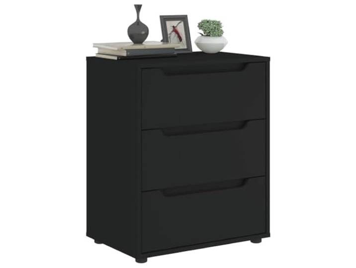 TUERYAFEK Sideboard VISNES Schwarz 60x40x73 cm Holzwerkstoff Sideboard für Wohnzimmer, Schlafzimmer, Arbeitszimmer, robuste Holzkonstruktion, glatte pflegeleichte Oberfläche,