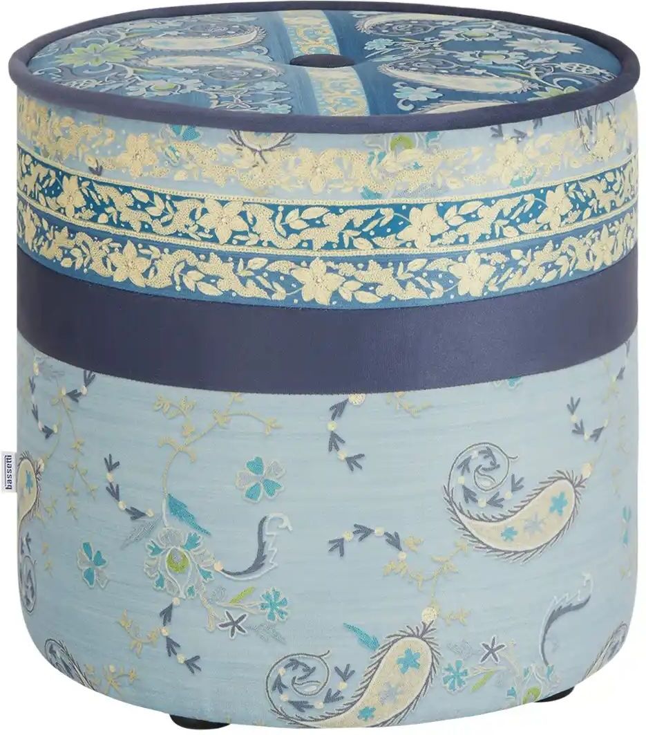 bassetti by SCHRÖNO Pouf  Tinetto ¦ blau ¦ Maße (cm): H: 44  Ø: 43