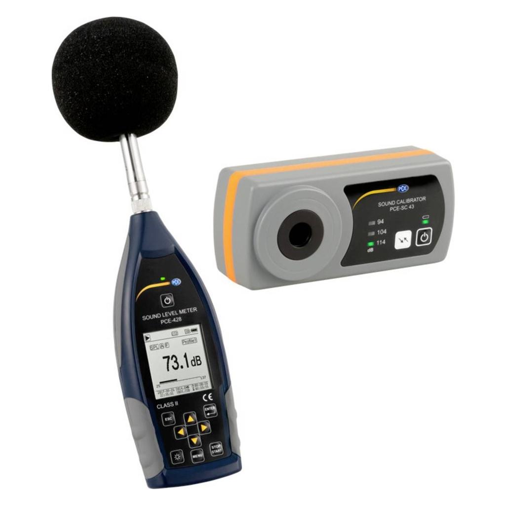 PCE Instruments Set bestehend aus Schallpegelmeter PCE-428 + Kalibrator PCE-SC 43 (PCE-428-KIT-N)