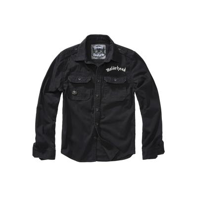Langarmhemd BRANDIT "Brandit Herren Motörhead Vintage Shirt", Herren, Gr. 5XL, US-Größen, schwarz, 100% Baumwolle, normal, Hemden