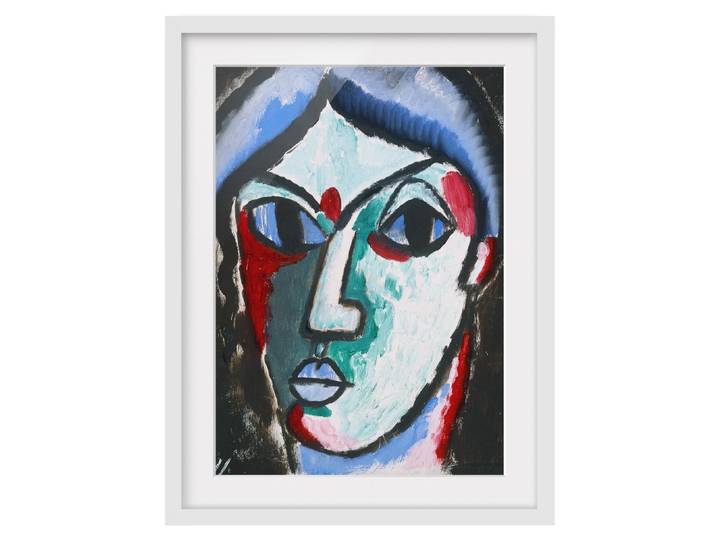 Bild Portrait eines Mannes II Teilmassivholz Kiefer, matt lackiert Multicolor 30 x 40cm