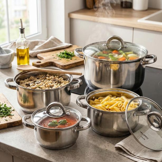 Florina Claude 8-delige roestvrijstalen kookgerei set