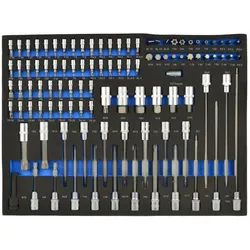 GEKO, Steckschlüssel + Stecknuss, Dockeinsatz - Torx-Bits und Bits 102-tlg.