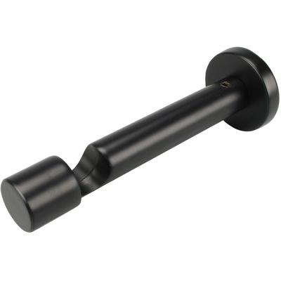 Träger LIEDECO, schwarz, Ø:1,6cm, Gardinenstangenhalterungen, mit Schraubkappe für Gardinenstangen Ø 16 mm
