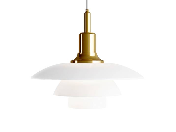 PH 3½-3 Pendelleuchte Messing - Louis Poulsen PH 3 1/2-3 - Wohnzimmer - Design - Glas - Einflammig