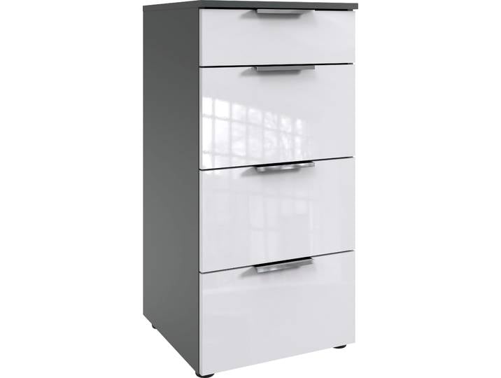 Schubkastenkommode, Spanplatte, Grau, 41×84×41 cm, 4 Schubladen, Modern, Wimex